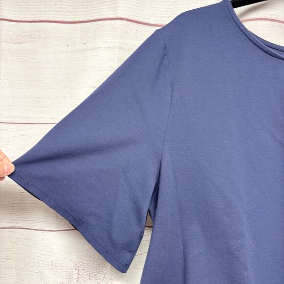 Ripley Rader Navy Ponte Knit Short Sleeve Top size 4+ US size 3X (18-20) - Picture 3 of 9